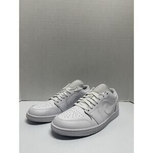 Air Jordan 1 Low Triple White 553558 136 Size 8 Men Leather Shoe All White Party